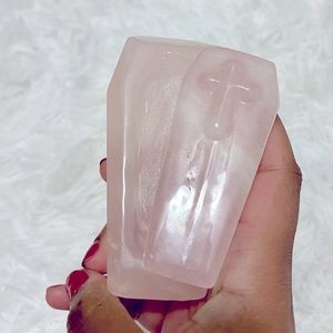 Rose Quartz Crystal Coffin Box